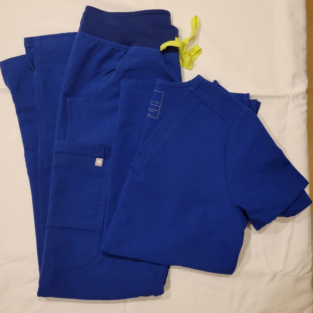Figs Scrub Set Electric Blue